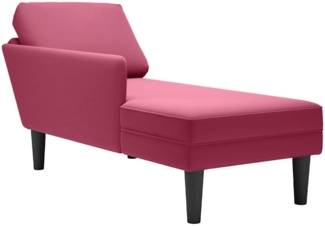 vidaXL Chaiselongue mit Kissen und Rechter Armlehne Weinrot Samt 4009811