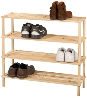 Urban Living Wood & CO Schuhregal, 4 Ebenen, 74 x 26 x 68 cm