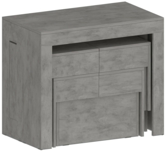 Dmora Tisch- und Stuhlset Auditore, Mehrzweckkomposition, Set mit Konsole und 2 ausziehbaren Bänken, 100 % Made in Italy, 66 x 25 x 45 cm, Grau