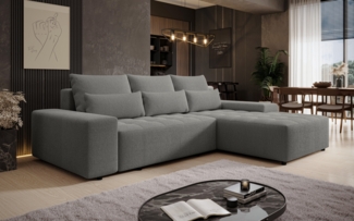 AX LIVING Ecksofa mit Schlaffunktion Alvorada 280 cm grau