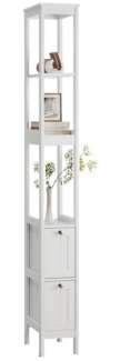 Yorbay Hochschrank Badkommode, Badezimmerschrank mit 3 Regalen & 2 Schubladen (20x30x160 cm) Badschrank schmal