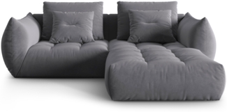Micadoni Ecksofa Bloom 3-Sitzer Samt Dunkelgrau