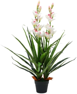 vidaXL Künstliche Cymbidium Orchideenpflanze mit Topf 100 cm Grün 245952