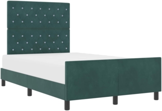 vidaXL Boxspringbett mit Kopfteil Dunkelgrün 120 x 200 cm Samt 3344864