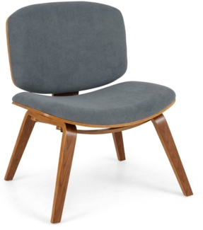 Moderner Akzentstuhl mit Rückenlehne & Gepolstertem Sitz Platzsparender Loungesessel Dunkelgrau