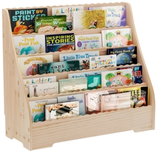 GarveeMore Bücherregal 5-Tier Kinder Bücherregal,hölzernes Kinder Buch Rack,multifunktionales
