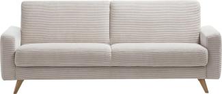 exxpo - sofa fashion 3-Sitzer Samso, elegant und bequem, aktueller Cord Bezug, Kippcouch, hochwertige Verarbeitung, Schlafsofa inkl. Bettfunktion und Bettkasten