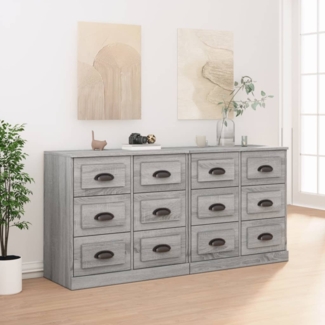 vidaXL Sideboards 2 Stk. Grau Sonoma Holzwerkstoff 3185285