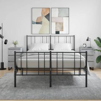 vidaXL Nachttische 2 Stk. Betongrau 40x35x69 cm Holzwerkstoff 826949