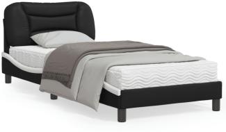 vidaXL Bettgestell mit LED ohne Matratze "Hvar" Schwarz und Weiß 90x190 cm 3213904