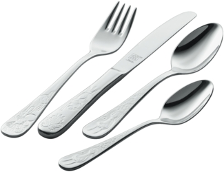Kinderbesteckgarnitur, 4tlg, Edelstahl Silber