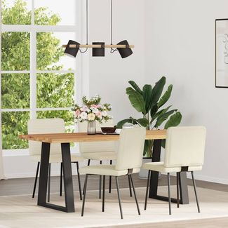 vidaXL Esszimmerstühle 4 Stk. Creme Samt 3315242