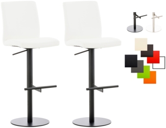 CLP 2er Set Barhocker Cadiz Kunstleder mit Fußstütze,weiß schwarz