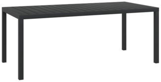 vidaXL Gartentisch Schwarz 185x90x74 cm Aluminium und WPC 42792