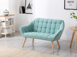 Vente-unique - Sofa 2-Sitzer - Stoff - Hellgrün - CASERTA