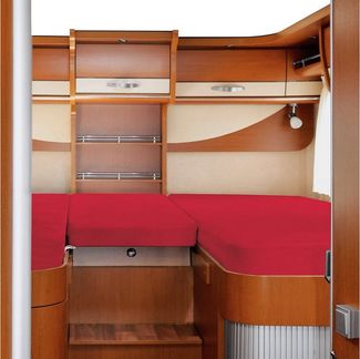 Erwin Müller Spannbettlaken Spannbettlaken 3er-Set für Wohnmobil/Wohnwagen Heckbett, Jersey, Gummizug: Rundumgummi, (1 Stück), Multi-Stretch-Jersey Uni