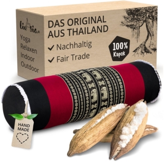 livasia Nackenrolle Nackenrolle, vegan und handgefertigt, Ø 17x56 cm, Kapok