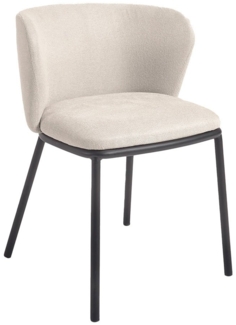 Stuhl Ciselia, Metall, Stahl, Stoff, Beige, Schwarz, 53 x 75 x 55 cm