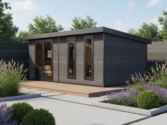 WPC Gartenhaus Panorama, Aluminium Anthrazit, 16,64 m²