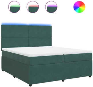 vidaXL Boxspringbett mit Matratze Dunkelgrün 200x200 cm Samt 3294727
