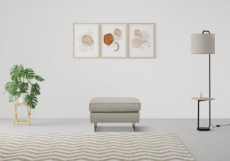 Home affaire Polsterhocker Pinto, mit Keder, Metallfüßen und auch in Cord Bezug erhältlich