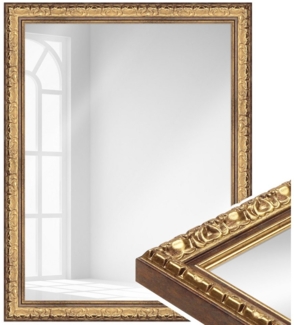 WANDStyle Wandspiegel H215, Gold, aus Kunststoff im antiken Stil