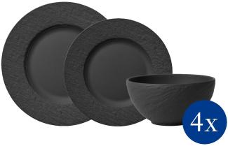 Villeroy & Boch Manufacture Rock Teller-Set 12-teilig schwarz