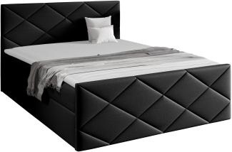 Mirjan24 Boxspringbett Alpiry, Schwarz, 180 x 200 cm, Webstoff