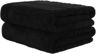 Hammetex 2er Set Extra Große Badetücher – 80x200 cm, 500 GSM, 100% Baumwolle – Weich & Saugfähig – Luxuriöse Große Spa-Handtücher, Schwarz