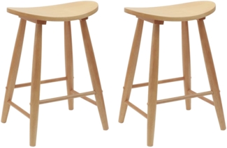 vidaXL Esszimmerstühle 2 pcs Natur 46 x 37 x 63 cm Massives Gummiholz 42020459