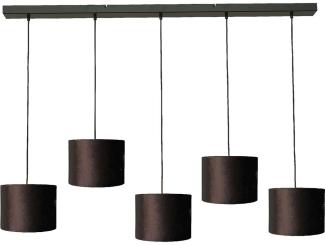 Pendelleuchte Venus 5-flammig Samt Schwarz 130x20 cm