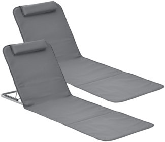 Strandmatte Donostia 2er Set 143x48cm Dunkelgrau [en. casa]