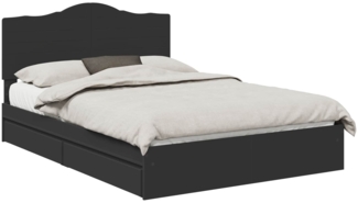 vidaXL Aufbewahrungsbett Schwarz 150x200 cm Holzwerkstoff 3413493