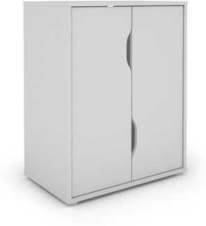 Aktenschrank >BELFAST< grifflos, 2 Türen, 1 Boden, Weiß - 60 x 76,5, 37cm (BxHxT)