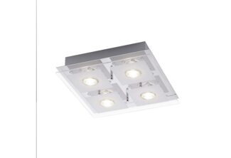 SellTec LED Deckenleuchte LED Deckenlampe STEFAN eckig, RGB Farbwechsel, verschiedene Lichtmodi, 4xGU10 / 3,00 Watt, warmweiß, RGB-Farbwechsel, LED warmweiß, RGB Farbe, Fernbedienung
