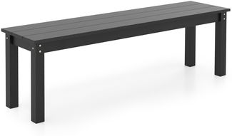 Wetterfestes Gartenbank 3-Sitzer Sitzbank Balkonbank ohne Lehne Terrassenbank Parkbank Schwarz