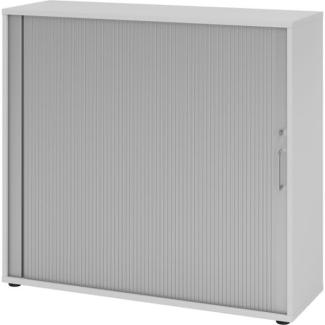 mcbuero. de Rollladenschrank 3OH BxTxH 120x40x110cm Griff BS Grau/Silbe