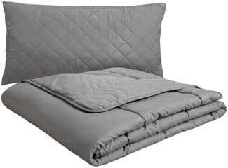 OTTO home Microfaserbettdecke + Microfaserkissen Clarra Spar Set, Decke + Kissen 135x200, 155x200 cm & weitere Größen, Set mit Kissen 40x80 cm, 80x80 cm, Sommer, Herbst, Winter in grau