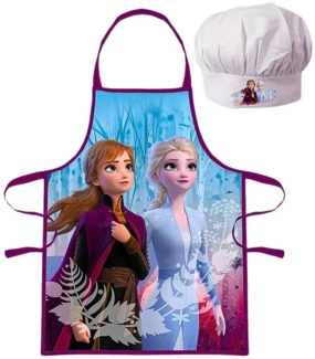 Disney Frozen Kochschürze Elsa & Anna, (2-tlg), Kinder Koch-Set 2 tlg. Backschürze + Chefmütze