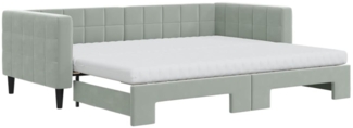 vidaXL Tagesbett Ausziehbar mit Matratzen Hellgrau 90x200 cm Samt 3196715