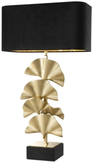 Casa Padrino Luxus Messing Tischleuchte mit Granitsockel - Designer Kollektion