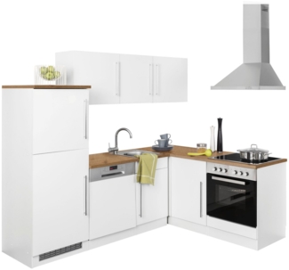 KOCHSTATION Winkelküche KS-Samos, Stellbreite 230x170 cm, wahlweise mit E-Geräten, mit Arbeitsplatte