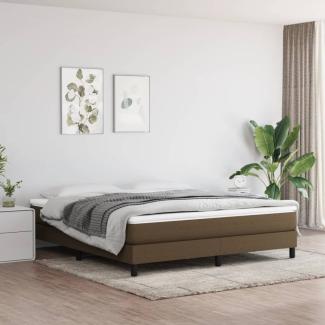 vidaXL Boxspringbett, Stoff, Dunkelbraun, 160x200 cm