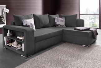 COLLECTION AB Ecksofa John L-Form, mit Bettfunktion, Bettkasten und integriertem Regal