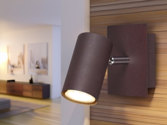 TRIO Leuchten LED Wandstrahler, Dimmfunktion, LED wechselbar, Warmweiß, innen kleine Lese-lampe Bett, Treppenhaus & Treppenaufgang, Höhe 15cm