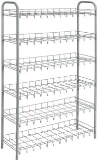 Metaltex Schuhregal mit 6 Ebenen Shoe 6 Silbergrau 430406