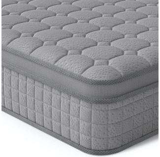 Taschenfederkernmatratze 7-Zonen Matratze 30cm hoch H3 Kaltschaummatratze Grau TT1, Vesgantti, 200 cm hoch, Öko-Tex, hohe Punktelastizität, Hybrid-Matratzen