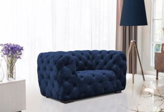 Sessel Designersessel NATALIE in Stoff Riviera Blau