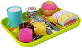 Set Essen Dessert Kuchen mit Tablett
