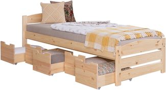 Stauraumbett Seniorenbett "Loni" 90x200 Kiefer massiv
